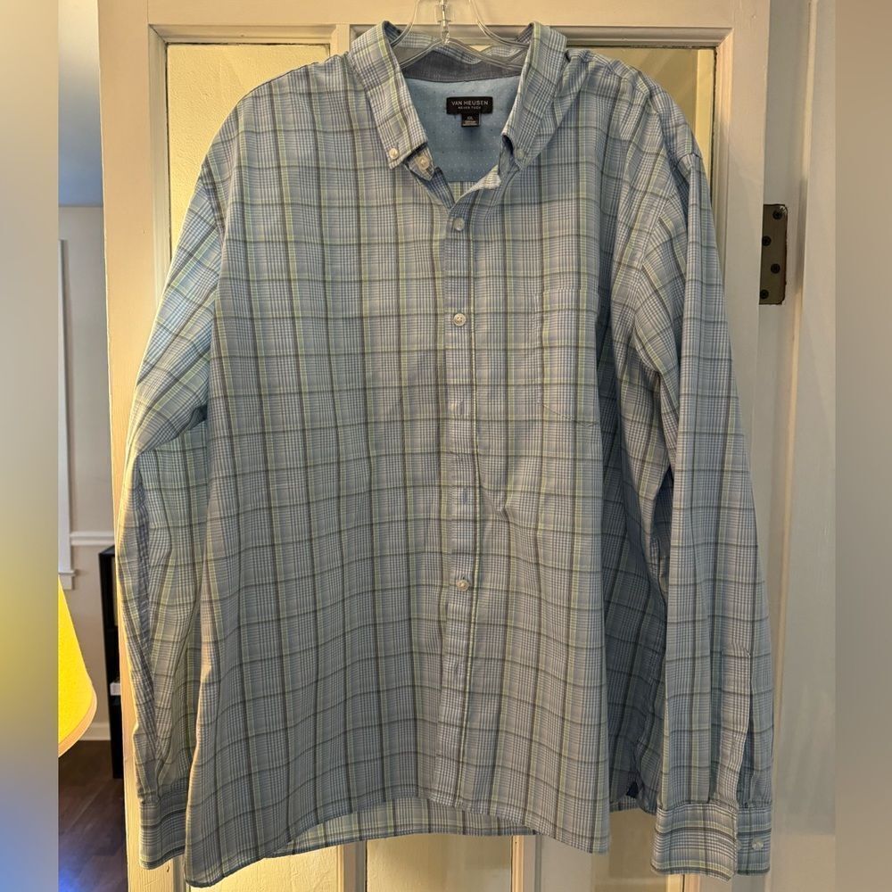 Van Heusen Blue Plaid Men's Shirt